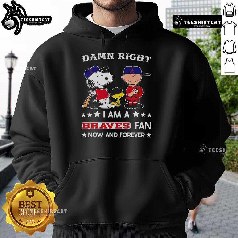 Braves fan hoodie featuring Snoopy and Charlie Brown, showcasing team spirit and playful design for loyal supporters.
