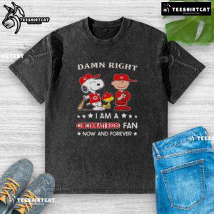 Alt Text: Cincinnati Reds fan t-shirt featuring Snoopy and Charlie Brown, perfect for loyal supporters of the team.