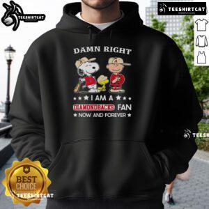 Alt Text: Snoopy and Charlie Brown hoodie celebrating Diamondbacks fandom, perfect for loyal fans now and forever.