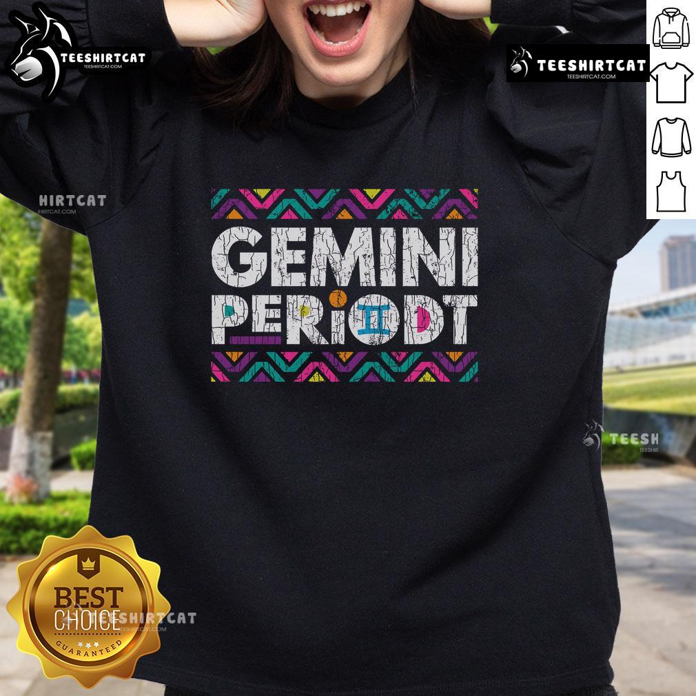 Pretty Gemini Periodt Tribal Pattern Sweatshirt featuring vibrant colors and unique tribal designs for stylish zodiac fans.