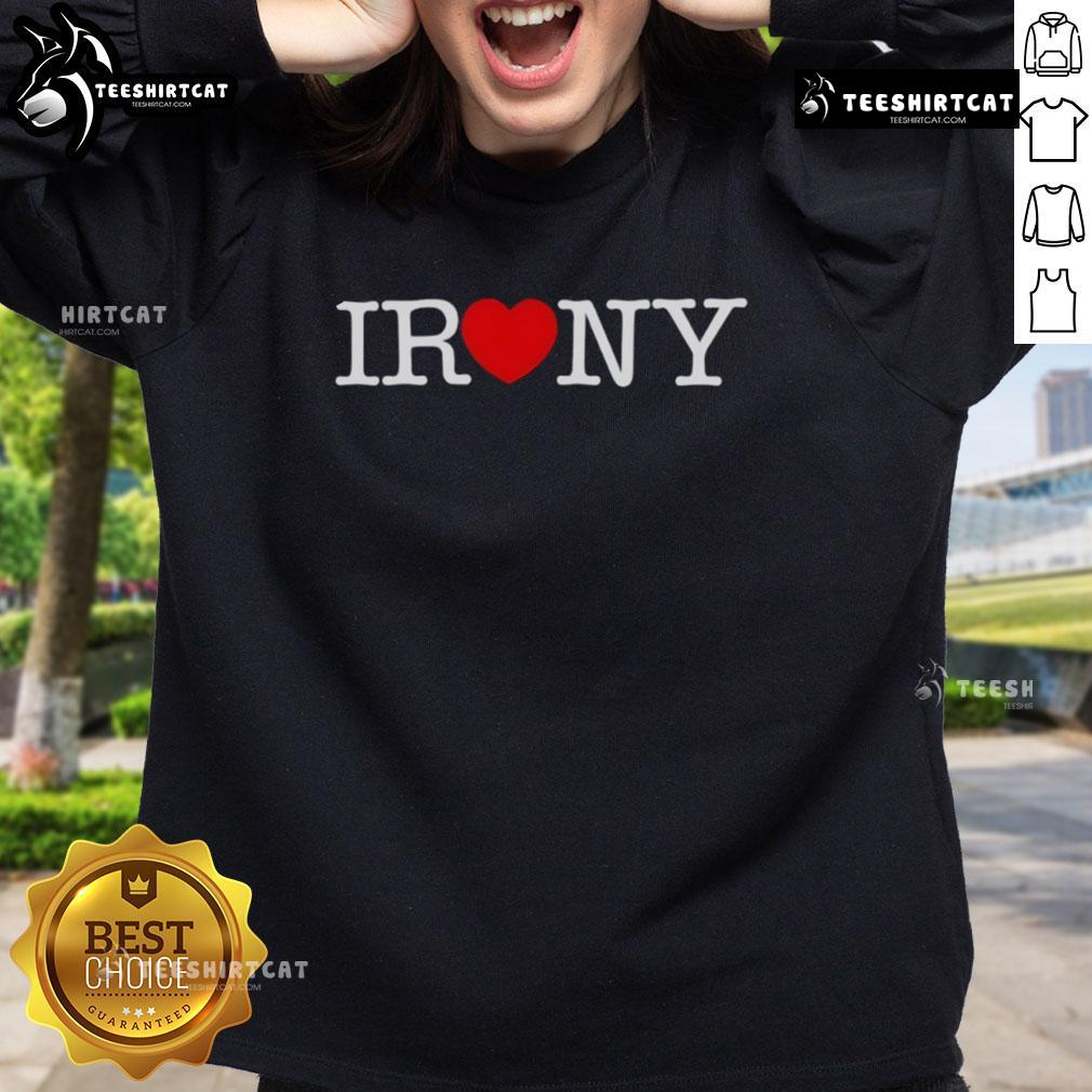 Trendy Pretty Irony Heart Sweatshirt featuring a stylish heart graphic, perfect for casual wear and fashion lovers.