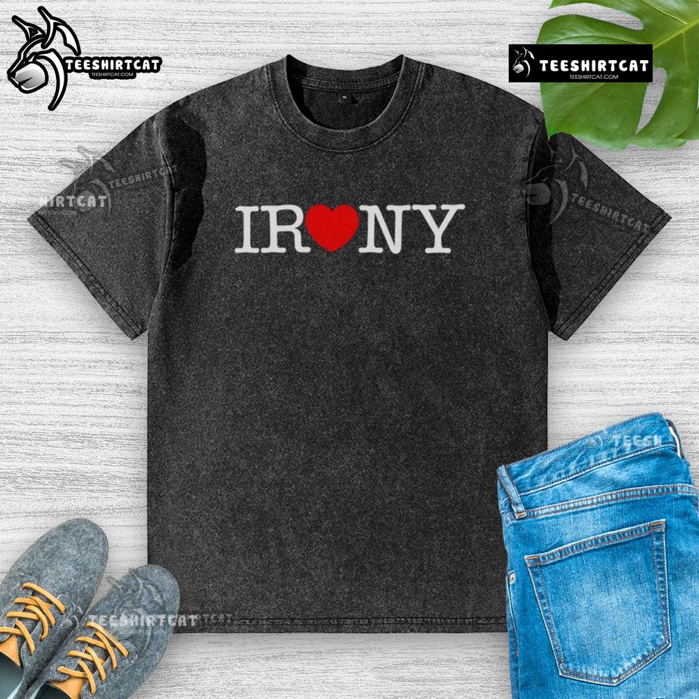 Pretty Irony Heart Washed T-Shirt featuring a stylish heart graphic on soft fabric, perfect for casual wear.