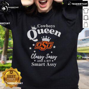 Pretty Oklahoma State Cowboys sweatshirt featuring 'Classy, Sassy, and a Bit Smart Assy' design in vibrant colors.