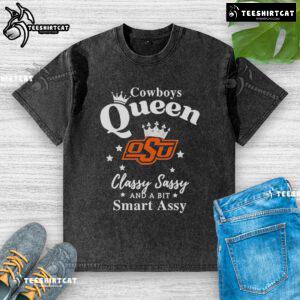 Pretty Oklahoma State Cowboys queen t-shirt, classy, sassy, and smart-assy design in a stylish washed finish.