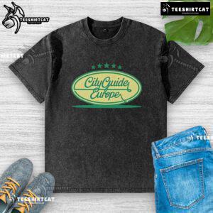 Top City Guide Europe: Garda Bottle design on a washed t-shirt, perfect for travel enthusiasts and fashion lovers.