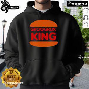 Stylish Top GrooGrux King logo hoodie featuring vibrant design, perfect for fans and casual wear enthusiasts.