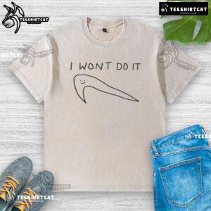 Top I Won't Do It Nike Washed T-Shirt in a casual style, showcasing the iconic logo on a comfortable, relaxed fit tee.
