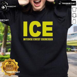 Top ICE Intense Chest Exerciser Sweatshirt in action, showcasing fitness gear for effective upper body workouts.
