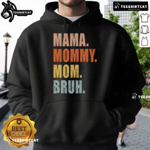 Mom and son wearing vintage hoodie 'Top Mama Mommy and Me Boy Mom Life' enjoying time together outdoors.
