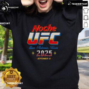 Top Noche UFC 2025 sweatshirt featuring vibrant design, perfect for fans in San Antonio, Texas.
