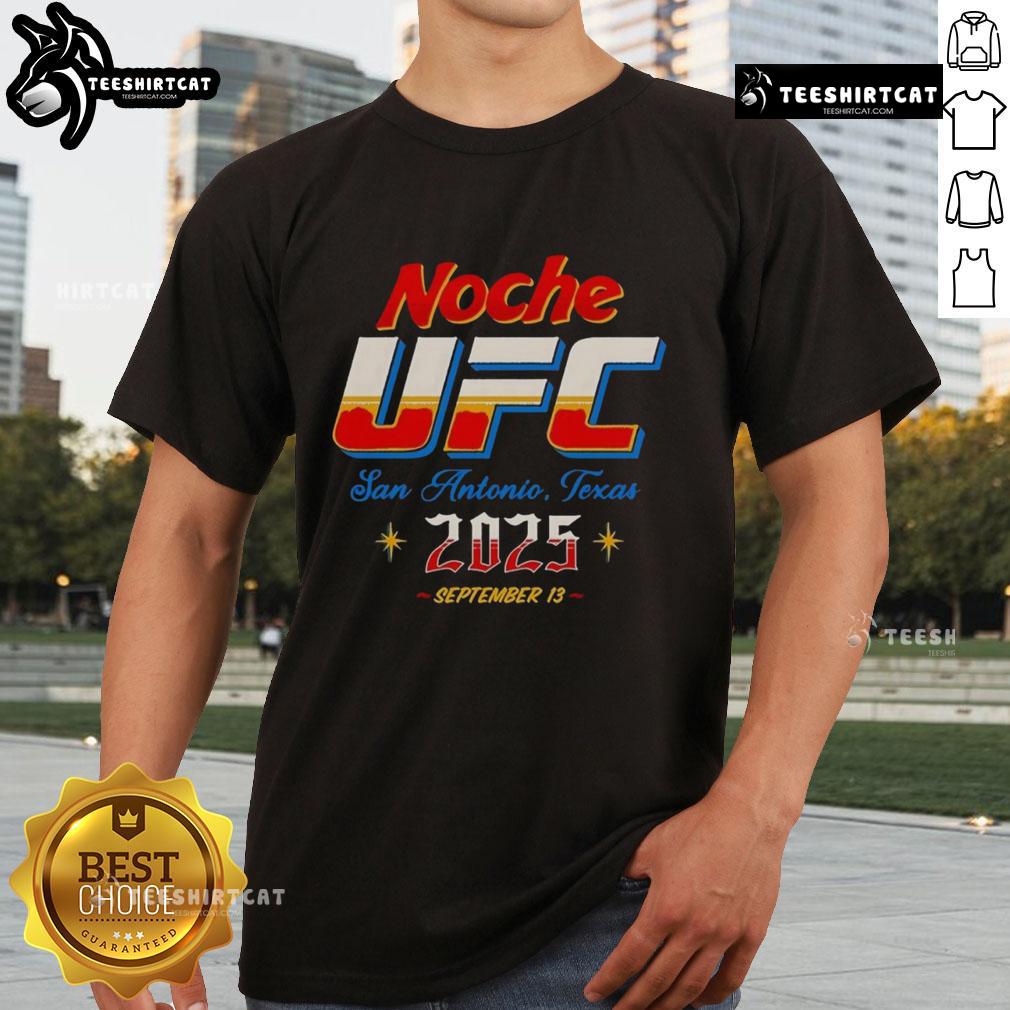 Top Noche UFC 2025 San Antonio Texas T-Shirt featuring vibrant design and event logo for MMA fans.