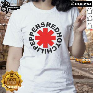 Top Red Hot Chilli Peppers Ladies Tee featuring vibrant chili pepper graphic on a stylish women's t-shirt.