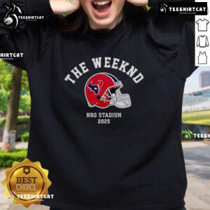 Alt Text: Top-The-Weeknd Houston Texans 2025 sweatshirt featuring bold graphics and a stylish design for fans.