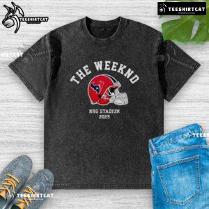 Top The Weeknd Houston Texans 2025 washed t-shirt featuring vibrant graphics and a stylish design for fans.