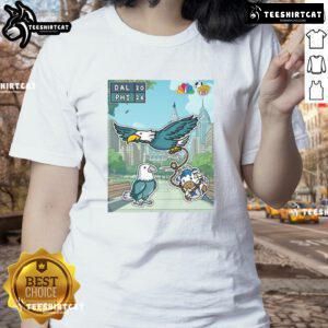 Philadelphia Eagles celebrate their first win of the season against the Dallas Cowboys in a stylish ladies tee design.