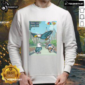 Philadelphia Eagles sweatshirt celebrating their first win of the season against the Dallas Cowboys. Perfect fan apparel!
