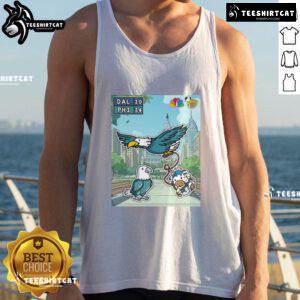 Philadelphia Eagles tank top celebrating their first win of the season against the Dallas Cowboys, showcasing team spirit.