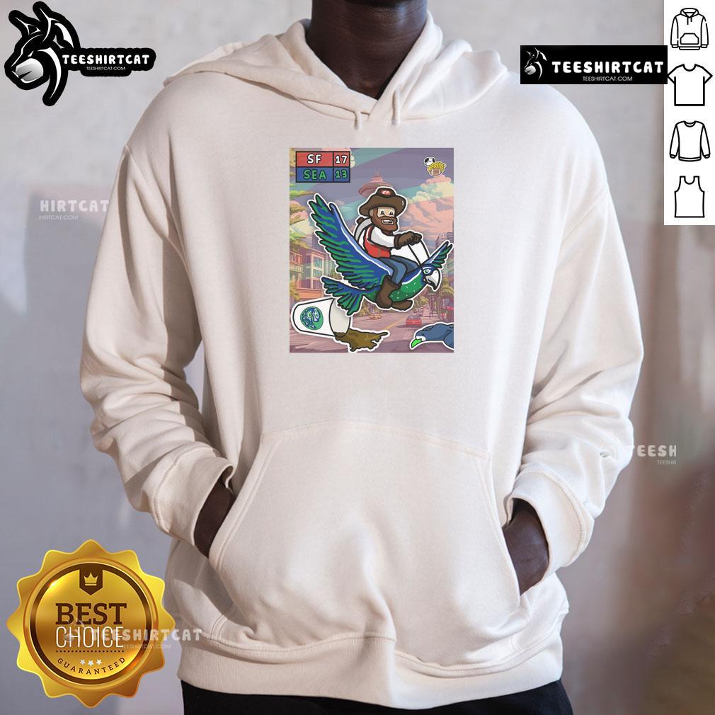Awesome San Francisco 49ers hoodie featuring a design celebrating their win over the Seattle Seahawks.