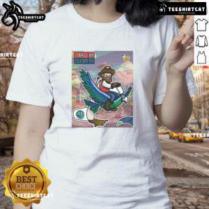 San Francisco 49ers ladies tee celebrating victory over Seattle Seahawks, showcasing team spirit and style.