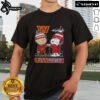Alt Text: Cute Snoopy and Charlie Brown on a Washington Sports Commanders X Capitals skyline T-shirt design.