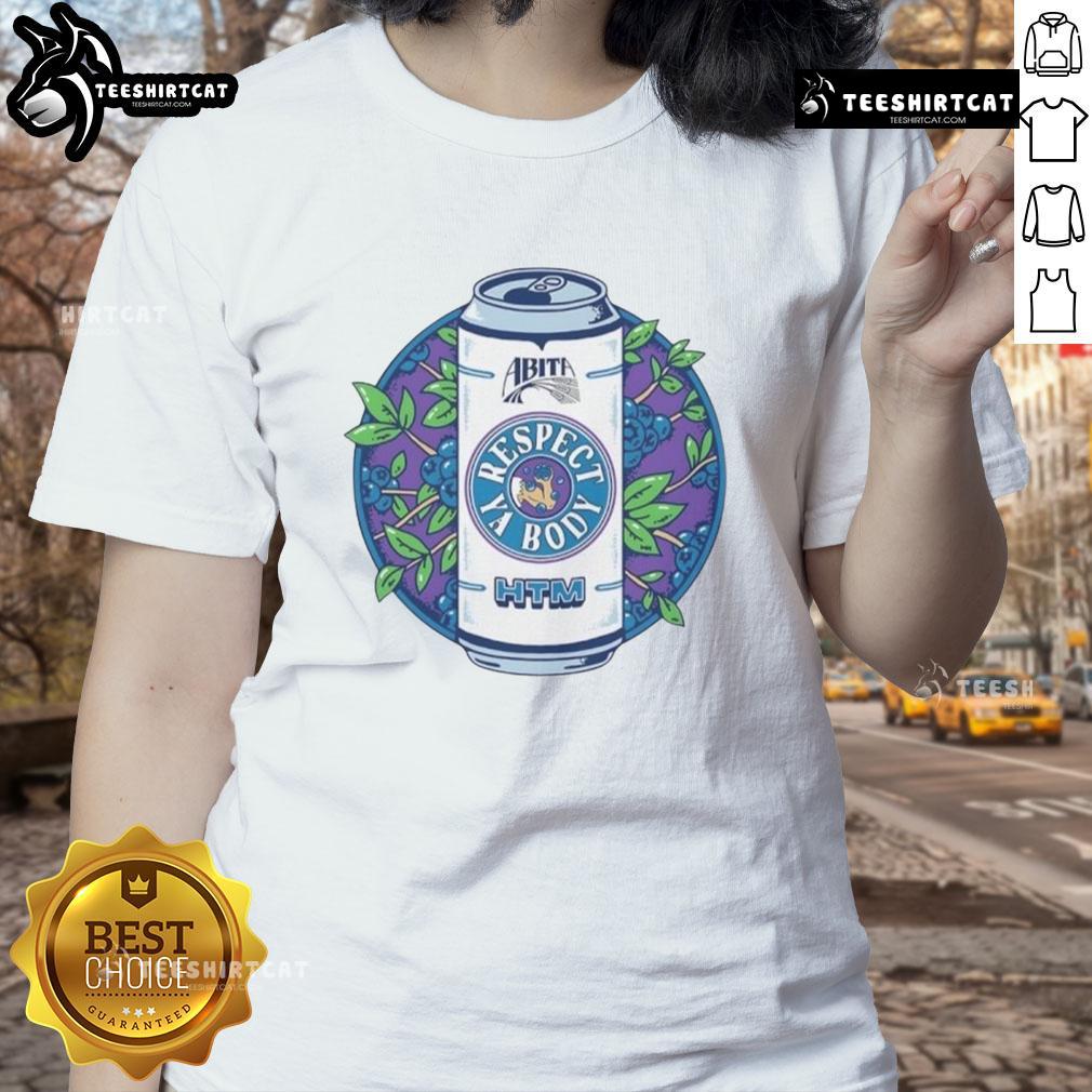 Alt Text: Funny Abita Root Beer Blueberry retro logo on a stylish ladies tee, perfect for casual wear and fans of unique beverages.