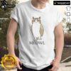 Funny Cute Cat Owl T-Shirt featuring a playful cat and owl design in vibrant colors, perfect for animal lovers.