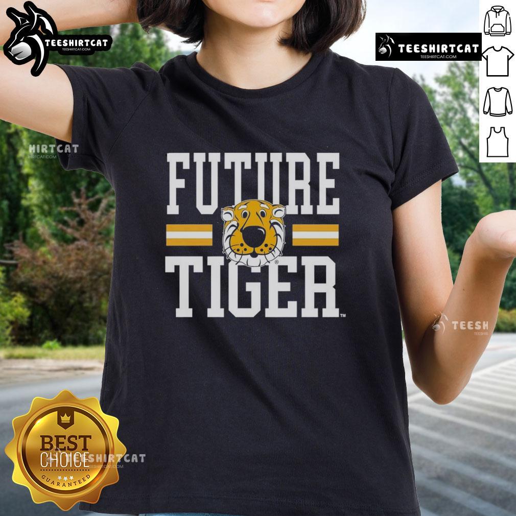 Alt Text: Good Missouri Tigers Future Tiger Ladies Tee featuring stylish design for female fans of the Missouri Tigers.