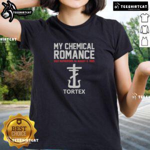 Good My Chemical Romance Tortex concert poster for Aug 09, 2025, in East Rutherford, New Jersey, featured on ladies tee.
