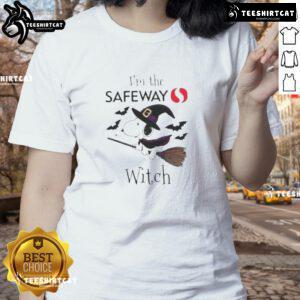 Good Safewa X Snoopy I'm The Witch Halloween Ladies Tee in black featuring Snoopy and Halloween-themed graphics.