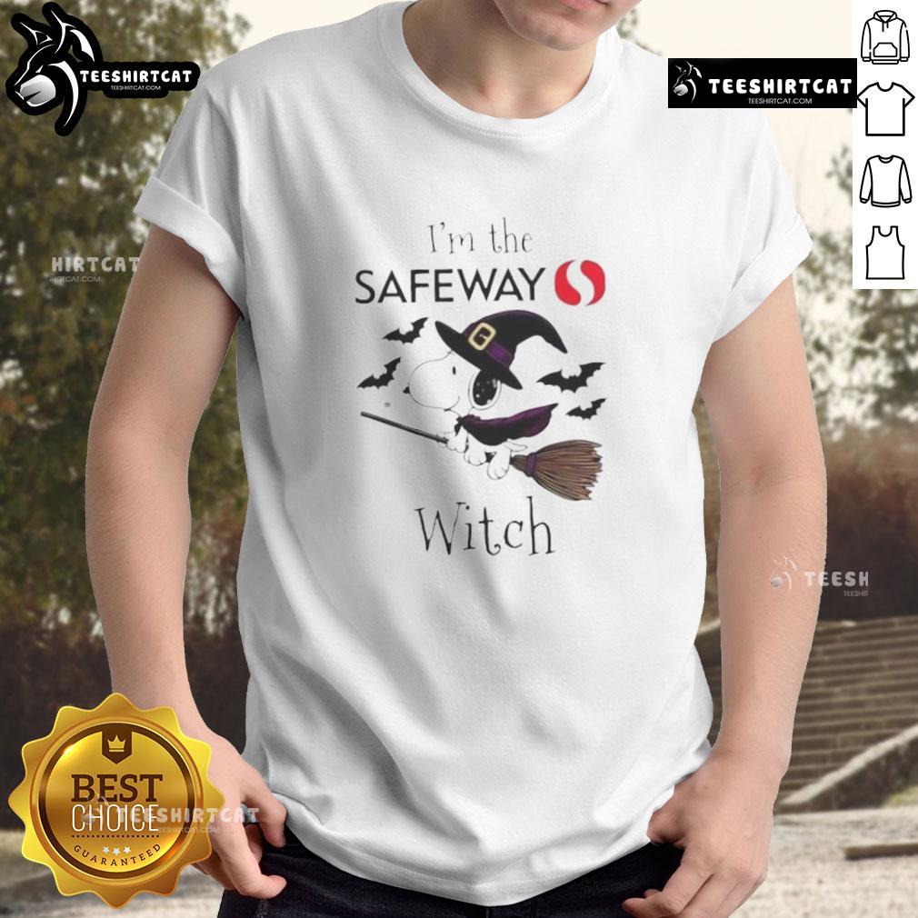 Good Safewa X Snoopy I'M The Witch Halloween T-Shirt featuring a playful Snoopy design, perfect for spooky season festivities.