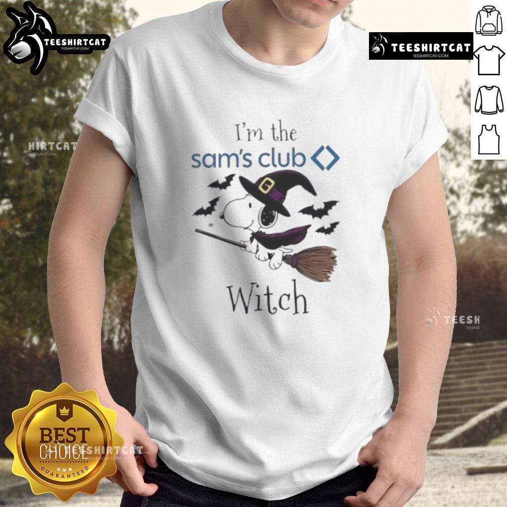Alt Text: Good Sam's Club X Snoopy I'm The Witch Halloween T-Shirt featuring a playful design perfect for Halloween celebrations.