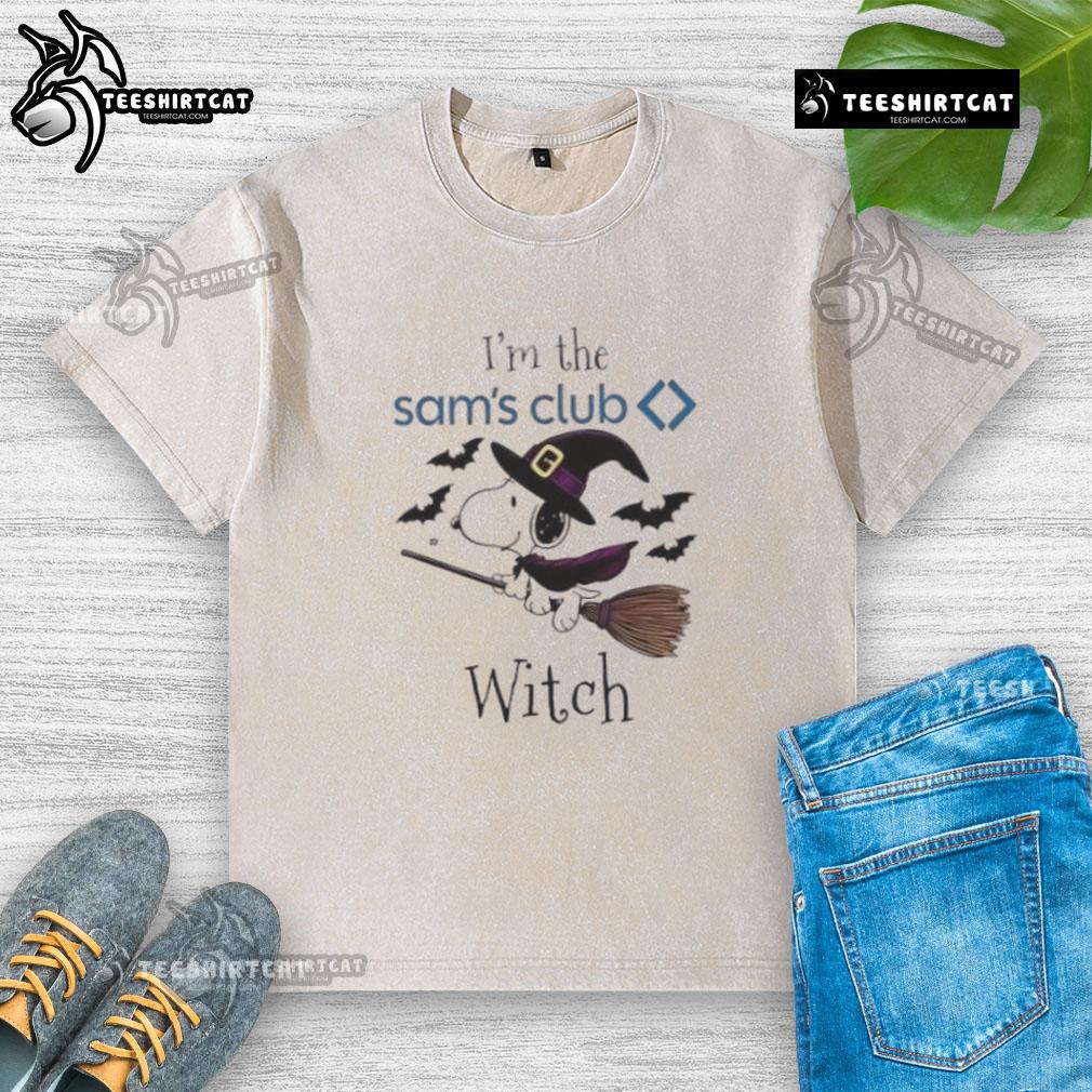 Alt Text: Good Sam's Club x Snoopy I'm The Witch Halloween washed t-shirt featuring a playful design perfect for spooky season.