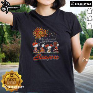 Good Snoopy and Friends X Beavers sports team autumn ladies tee celebrating the most wonderful time of the year.