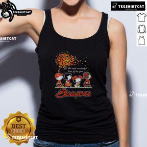 Alt Text: Good Snoopy and Friends X Beavers Sports Team autumn tank top, perfect for celebrating the most wonderful time of the year.