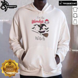Good Wendy's x Snoopy I'm the Witch Halloween hoodie featuring colorful graphics and a cozy design for festive style.