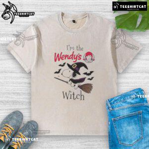 Good Wendy's x Snoopy 'I'm the Witch' Halloween washed t-shirt featuring a playful design for festive fall style.