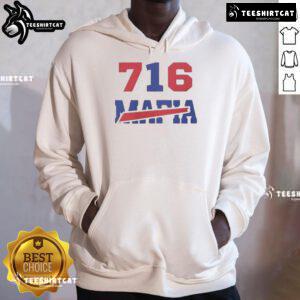 Happy Buffalo Bills Mafia logo hoodie featuring vibrant colors, perfect for fans supporting their team in style.