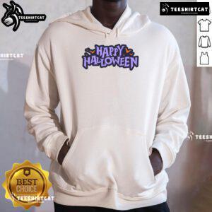 Happy Halloween spooky bats graphic hoodie featuring playful bat designs for festive fall fashion.