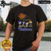 Happy Snoopy and Friends wearing Pitt Panthers gear on an autumn t-shirt, celebrating 'It's the Most Wonderful Time of the Year.'