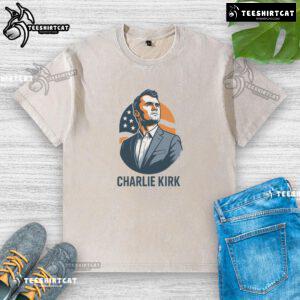 Hot Charlie Kirk 3D Heroic Washed T-Shirt featuring a bold design and soft fabric, perfect for casual wear.