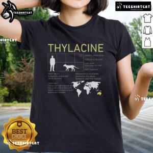 Vintage ladies tee featuring a hot design of the extinct Thylacine, also known as the Tasmanian Tiger.
