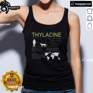 Vintage wildlife tank top featuring the extinct Thylacine, also known as the Tasmanian Tiger, showcasing its unique stripes.