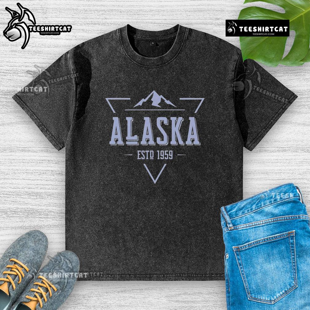 Nice Alaska Est 1959 washed t-shirt featuring vintage design and soft fabric, perfect for casual wear and showcasing Alaska pride.