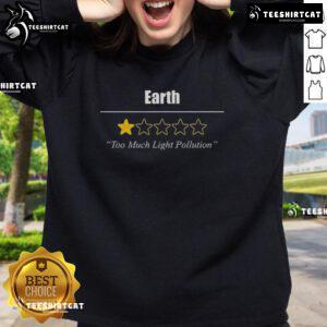 Nice Earth Review: One Star for Too Much Light Pollution Sweatshirt featuring a bold design and eco-friendly materials.