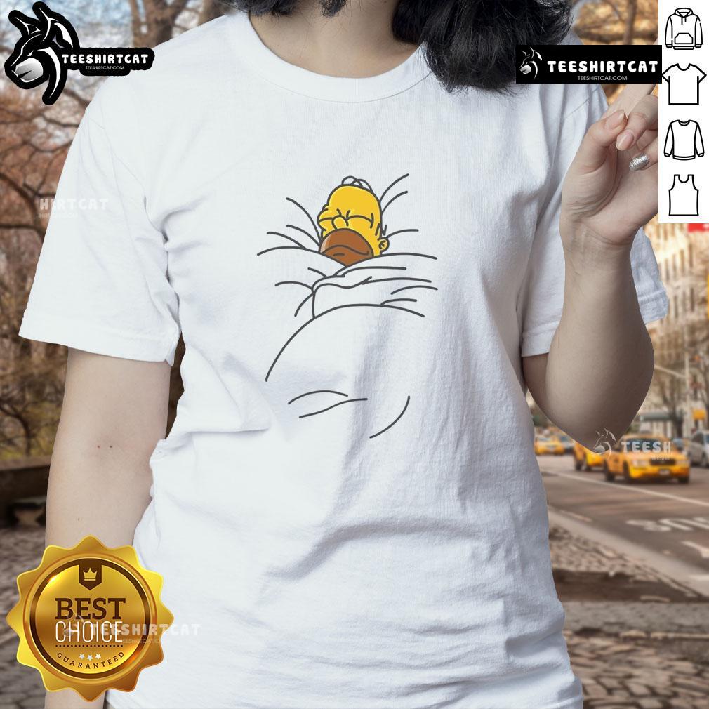 Stylish Nice Homer Bed Ladies Tee featuring a fun graphic design, perfect for casual wear and Homer fans.