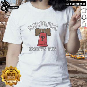 Nice It's Always Sunny in Philadelphia X Phillies Flipadelphia Paddy's Pub Ladies Tee featuring vibrant design and comfortable fit.