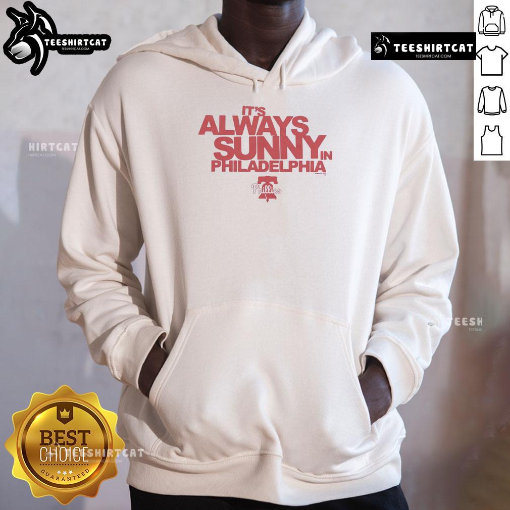 Stylish 'Nice, It's Always Sunny in Philadelphia' X Phillies hoodie featuring vibrant colors and a comfortable fit.