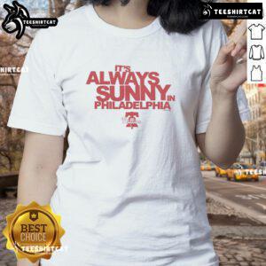 Stylish 'Nice, It's Always Sunny in Philadelphia' X Phillies ladies tee, perfect for game day and casual wear.