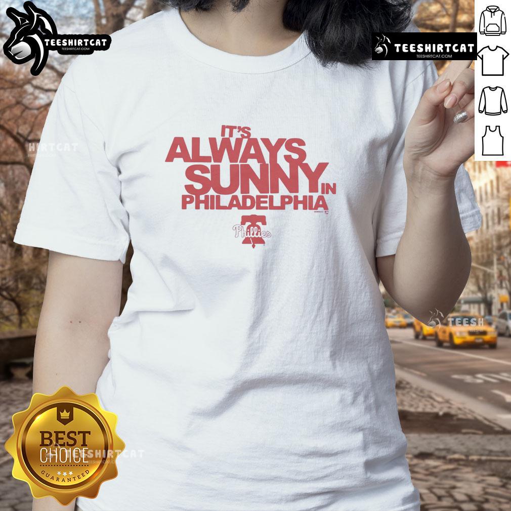 Stylish 'Nice, It's Always Sunny in Philadelphia' X Phillies ladies tee, perfect for game day and casual wear.
