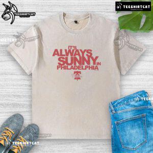Nice It's Always Sunny In Philadelphia X Phillies washed t-shirt featuring vintage design and vibrant team colors.